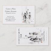 クラシックな東洋の中国のなsumi-eインク山場面 名刺 (正面/裏面)