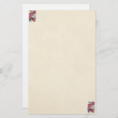 クラシックな東洋の日本の赤いドラゴンの神の入れ墨 便箋 (正面/裏面)