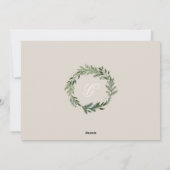 クラシックな松のモノグラムリース エレガントな写真のコラージュ シーズンカード (裏面)