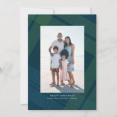 クラシックな格子柄のシンプルな縦型のクリスマス写真 シーズンカード (正面)