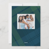 クラシックな格子柄のシンプルな縦型のクリスマス写真 シーズンカード (裏面)