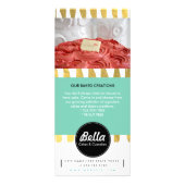 クラシックな棚カード-ベーカリーのカフェのカップケーキの店のフライヤ ラックカード (裏面)