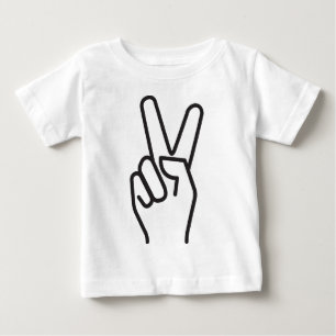 クラシックな様式化された勝利の印 ベビーTシャツ