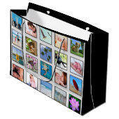 クラシックな正方形フレームの写真のコラージュ ラージペーパーバッグ (正面アングル)