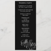 クラシックな氏及び夫人結婚式プログラム プログラム (裏面)