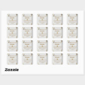 クラシックな水彩画のゴールドラグジュアリーフロールフレーム スクエアシール (シート)