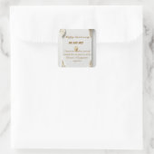 クラシックな水彩画のゴールドラグジュアリーフロールフレーム スクエアシール (バッグ)