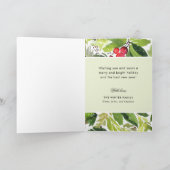 クラシックな水彩画のホリーデコレーション写真フレーム シーズンカード (内部)