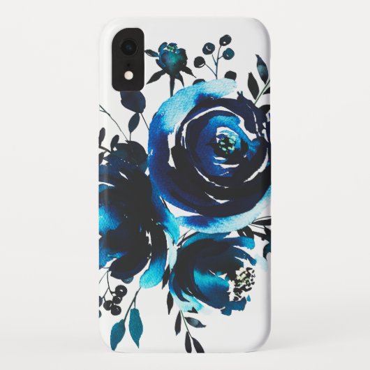 クラシックな水彩画のヴィンテージのインディゴの花 Case-Mate iPhoneケース (裏面)