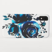 クラシックな水彩画のヴィンテージのインディゴの花 Case-Mate iPhoneケース (裏面(横))