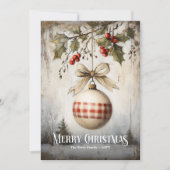 クラシックな水彩画の赤と白のクリスマスカード シーズンカード (正面)