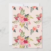 クラシックな水彩花 秋のブライダルランチョン 招待状 (裏面)