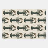 クラシックな海洋生物のロブスターの爪 ラッピングペーパーシート (正面3)