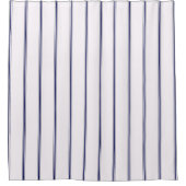 クラシックな海軍および白のストライプ シャワーカーテン (正面)