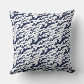 クラシックな漁師の島のロゴの枕-海軍 クッション (裏面)