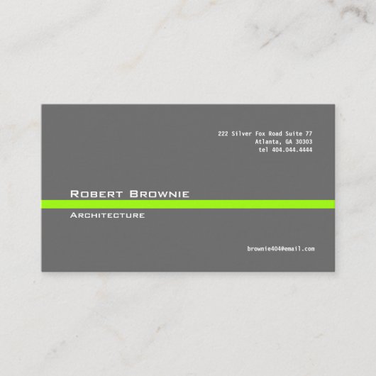 クラシックな灰色のグリーン・ライン名刺 名刺 (正面)