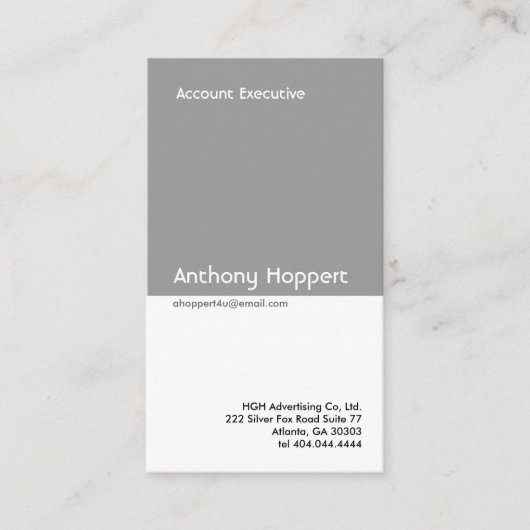 クラシックな灰色のディバイダーの名刺2 名刺 (正面)