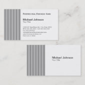 クラシックな灰色の黒い細い縦縞のカスタムのプロフェッショナル 名刺 (正面/裏面)