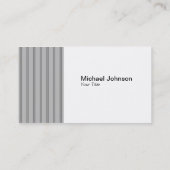 クラシックな灰色の黒い細い縦縞のカスタムのプロフェッショナル 名刺 (裏面)