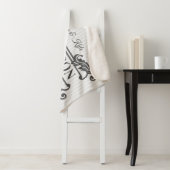 クラシックな灰色のAcanthusの葉のモノグラムのエレガントなストライプ シェルパブランケット (インサイチュ)