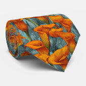 クラシックな父の日のコーラ・リリーの花 ネクタイ (ロール)