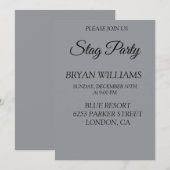 クラシックな独身パーティー 招待状 (正面/裏面)