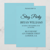 クラシックな独身パーティー 招待状 (正面/裏面)