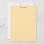 クラシックな独身パーティー 招待状 (裏面)