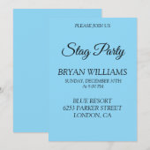 クラシックな独身パーティー 招待状 (正面/裏面)