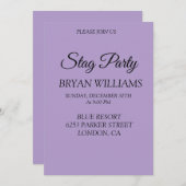 クラシックな独身パーティー 招待状 (正面/裏面)