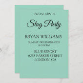 クラシックな独身パーティー 招待状 (正面/裏面)