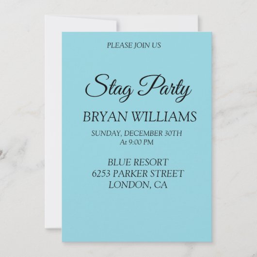 クラシックな独身最後の宴 招待状 (正面)