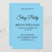 クラシックな独身最後の宴 招待状 (正面/裏面)