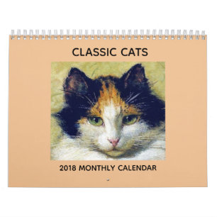 クラシックな猫2018のカレンダー カレンダー