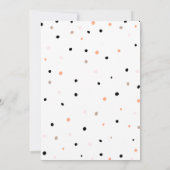 クラシックな男女両用ベイビーとドット柄ベイビーシャワー 招待状 (裏面)