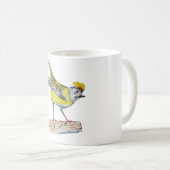 クラシックな白いマグカップ 鳥の絵 コーヒーマグカップ (正面右)