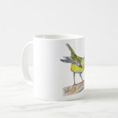 クラシックな白いマグカップ 鳥の絵 コーヒーマグカップ (正面左)