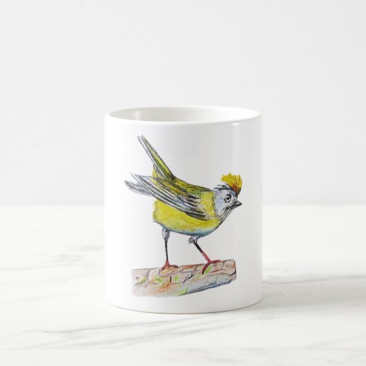 クラシックな白いマグカップ 鳥の絵 コーヒーマグカップ (中央)
