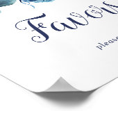 クラシックな白い花のウェディングギフトサイン ポスター (角)