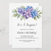 クラシックな白い花のサプライズパーティー招待状 招待状 (正面/裏面)