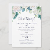 クラシックな白い花の挙式後の披露宴カード 招待状 (正面)