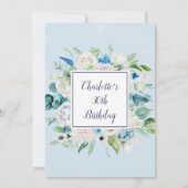 クラシックな白い花の30歳誕生日パーティー 招待状 (裏面)