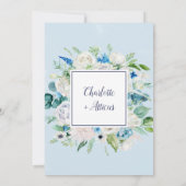 クラシックな白い花 Let's Celebrate 招待状 (裏面)