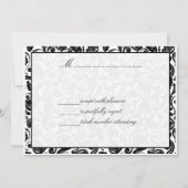 クラシックな白黒の結婚式招待状カード A001 招待状 (裏面)