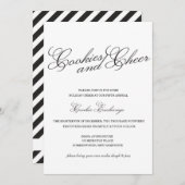 クラシックな白黒クッキー交換招待 招待状 (正面/裏面)