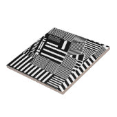 クラシックな白黒ストライプ タイル (側面)