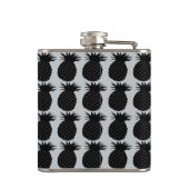 クラシックな白黒パイナップルパターン フラスク (裏面)