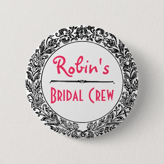 クラシックな白黒ヴィンテージ 缶バッジ (正面)