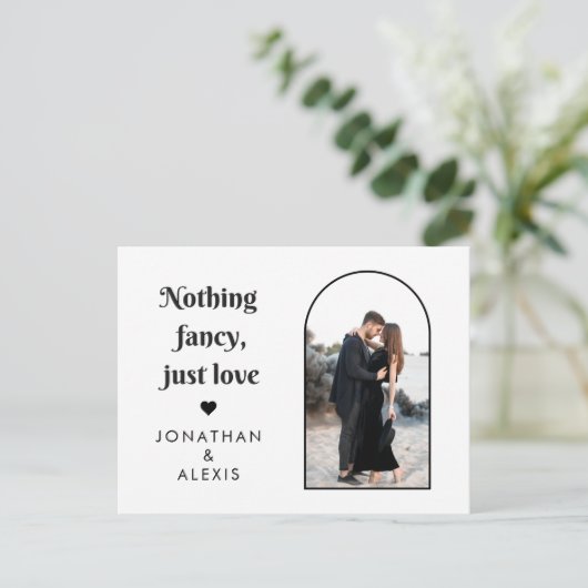 クラシックな白黒写真アーチ70年代タイポグラフィー ポストカード (スタンド正面)