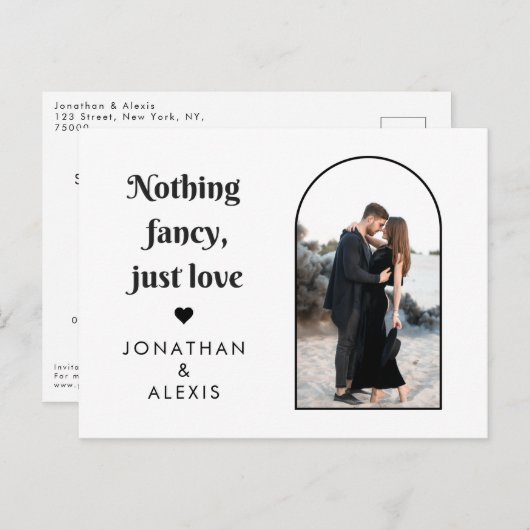 クラシックな白黒写真アーチ70年代タイポグラフィー ポストカード (正面/裏面)